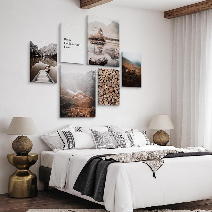 Muralo - Wandbilder Set - Leinwand Bilder Set Aufhängefertig - Bilder für Wohnzimmer Schlafzimmer -