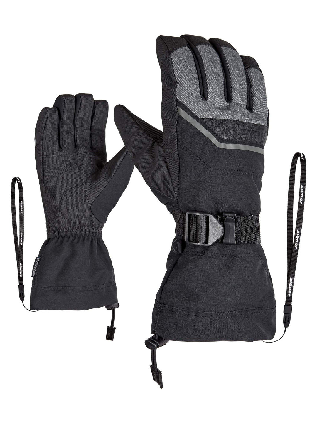 Ziener Gillian As Ski-Handschuhe/Wintersport, Wasserdicht, Atmungsaktiv 10.5 grey denim, 10.5 grey d