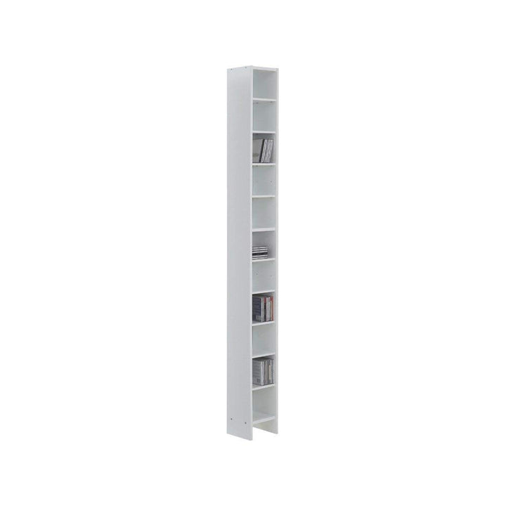 FMD Möbel, 210-002 Hallo 2, CD/DVD Regal, elaminharz beschichtete spanmplatte, weiss, masse 18, 9 x