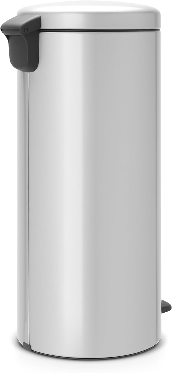 Brabantia 114465 Treteimer 30 L mit Kunststoffeinsatz in metallic grau, Plastik, 30 Liter Metallic G