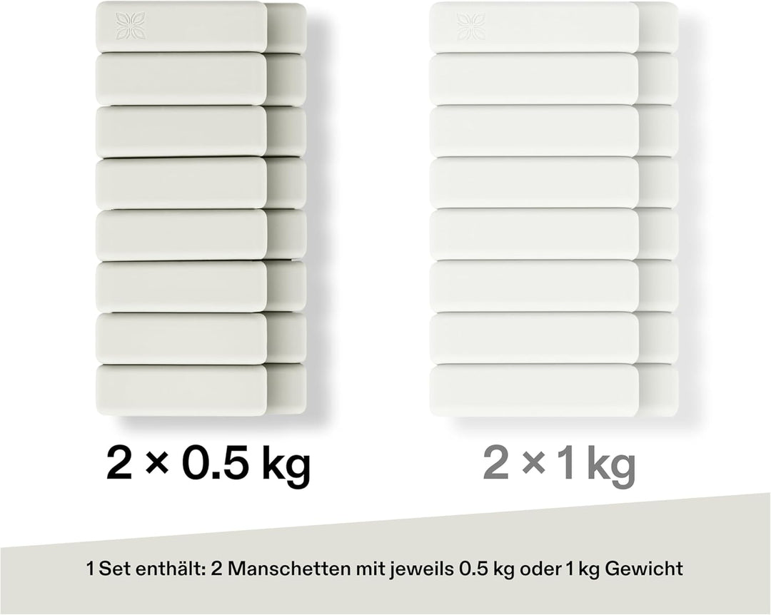 Gewichtsmanschetten aus Silikon (2x0,5 kg oder 2x1 kg) – Knöchelgewichte & Handgelenkgewichte für Fi