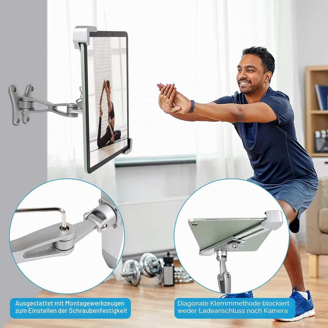 woleyi Anti-Diebstah Tablet Wandhalterung, Heavy Duty Gelenkarm Tablet Halterung für Kiosk, Store fü
