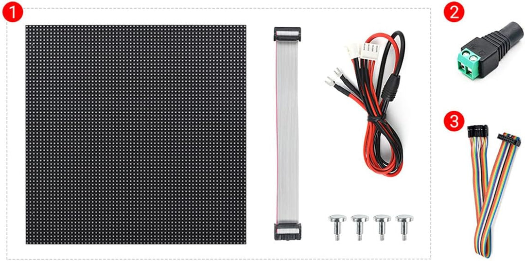 64x64 RGB LED Matrix Panel Full Color for Raspberry Pi/Ardui 192x192 mm 3mm Pitch 4096 LEDs Adjustab