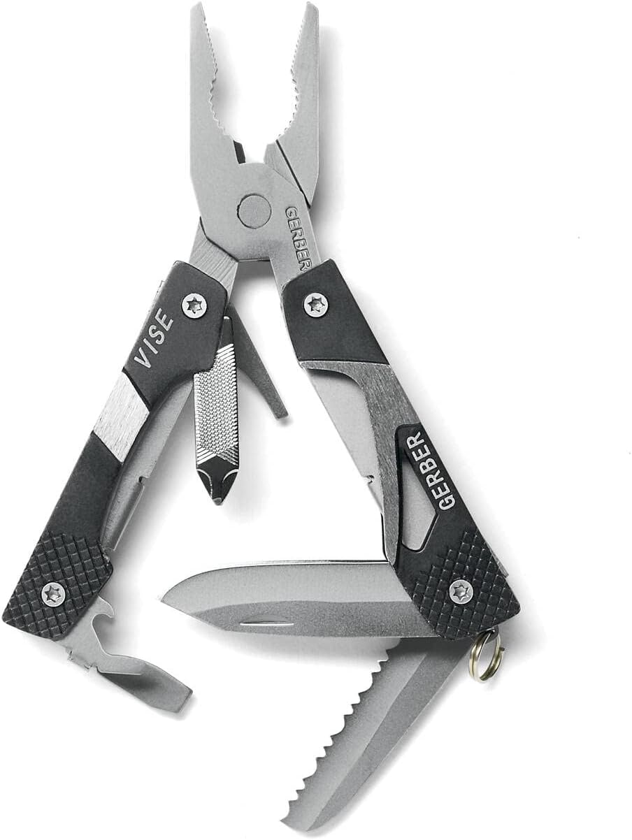 Gerber Multifunktionswerkzeug mit Zange, 10 Funktionen, Vise Pocket Tool, Aluminium/Edelstahl, Schwa
