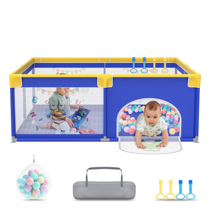 Froadp Laufgitter Baby Laufstall Playpen, Kinderlaufstall mit Tür,Oxford Sicherheitsspielplatz Schut