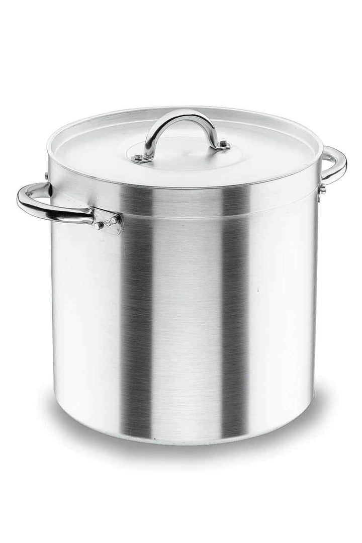LACOR 20124 Hoher Suppentopf mit Deckel 24 cm, Silber, 24 cm