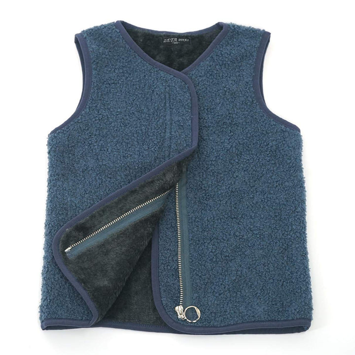 Happy Cherry Jungen Mädchen Fleece-Weste Flauschig Atmungsaktive Outdoor 120 Blau-bb, 120 Blau-bb