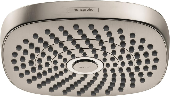 Hansgrohe Croma Select E 04925820 Moderner Duschkopf, 2 Strahlarten, gebürstetes Nickel, 17,8 cm 2,5