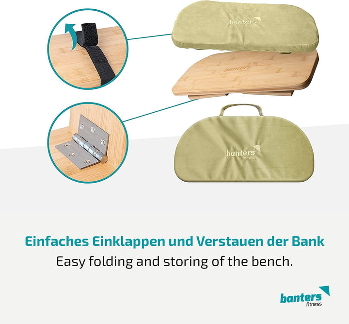 banters Meditationsbank aus Bambus, klappbarer Meditationshocker mit Kissen Hellgrün, Hellgrün