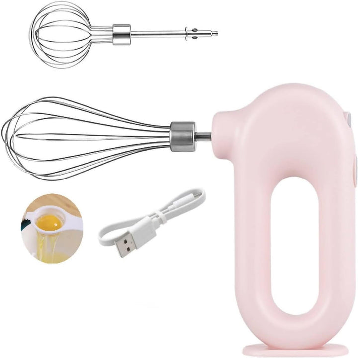 Elektrischer Handmixer, 1500mAh Wiederaufladbar Elektrischer Schneebesen, 4 Gang Einstellbarer Kabel