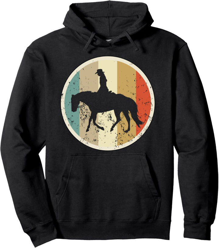 Westernreiten Westernreiterin Reiten Retro Vintage Grunge Pullover Hoodie