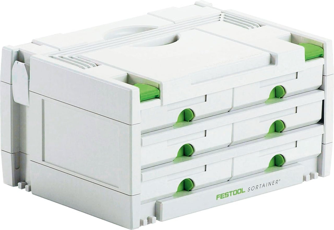 Festool SORTAINER SYS 3-SORT/6 (mit Schubladen, Trennstege für Schublade, Etikettenhalter, Beschrift