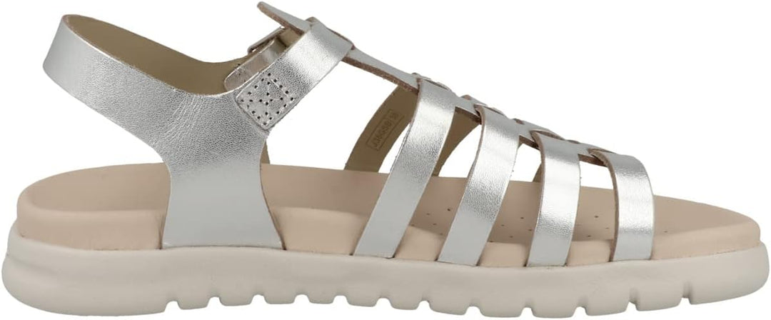 Geox Jungen Mädchen J SOLEIMA Gir Sandal, Silver, 24 EU