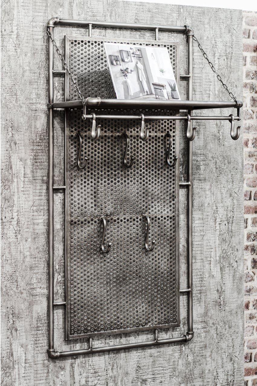 HAKU Wandgarderobe anthrazit, Metall - Masse: B 60 cm x H 120 cm x T 35 cm, Style: Industrial 60 x 3