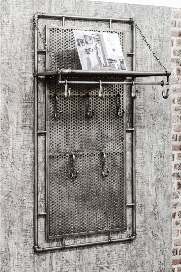 HAKU Wandgarderobe anthrazit, Metall - Masse: B 60 cm x H 120 cm x T 35 cm, Style: Industrial 60 x 3