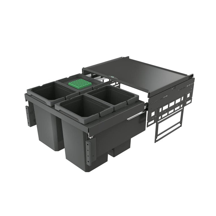 Naber 8013317 Abfallsammler Cox® Base 360 S/600-4 mit Biodeckel, anthrazit / 60 cm Schrankbreite