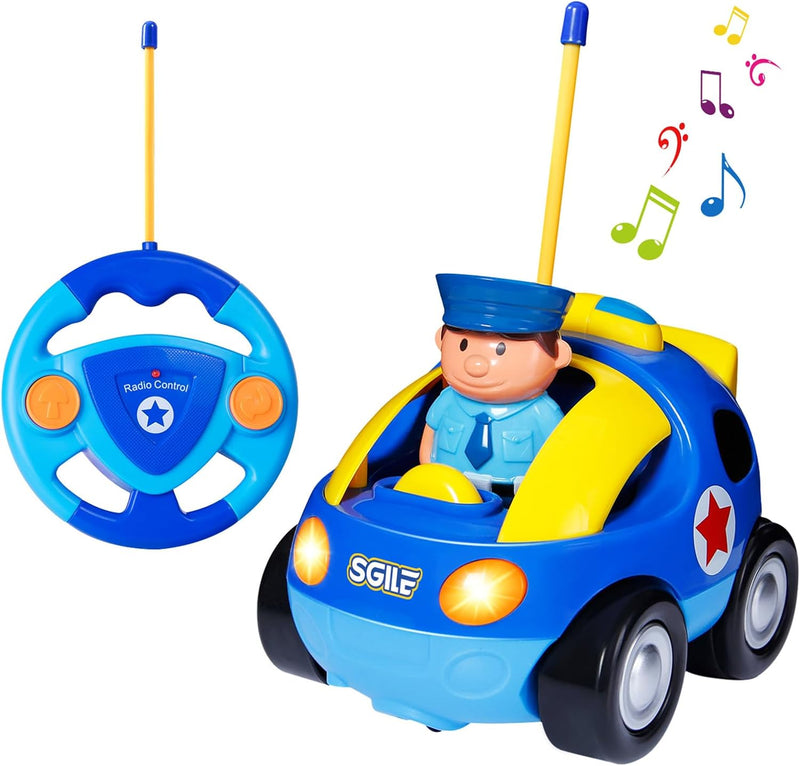 SGILE RC Auto Ferngesteuertes Spielzeugauto für Kleinkinder und Kinder, RC Polizeiauto mit Licht und