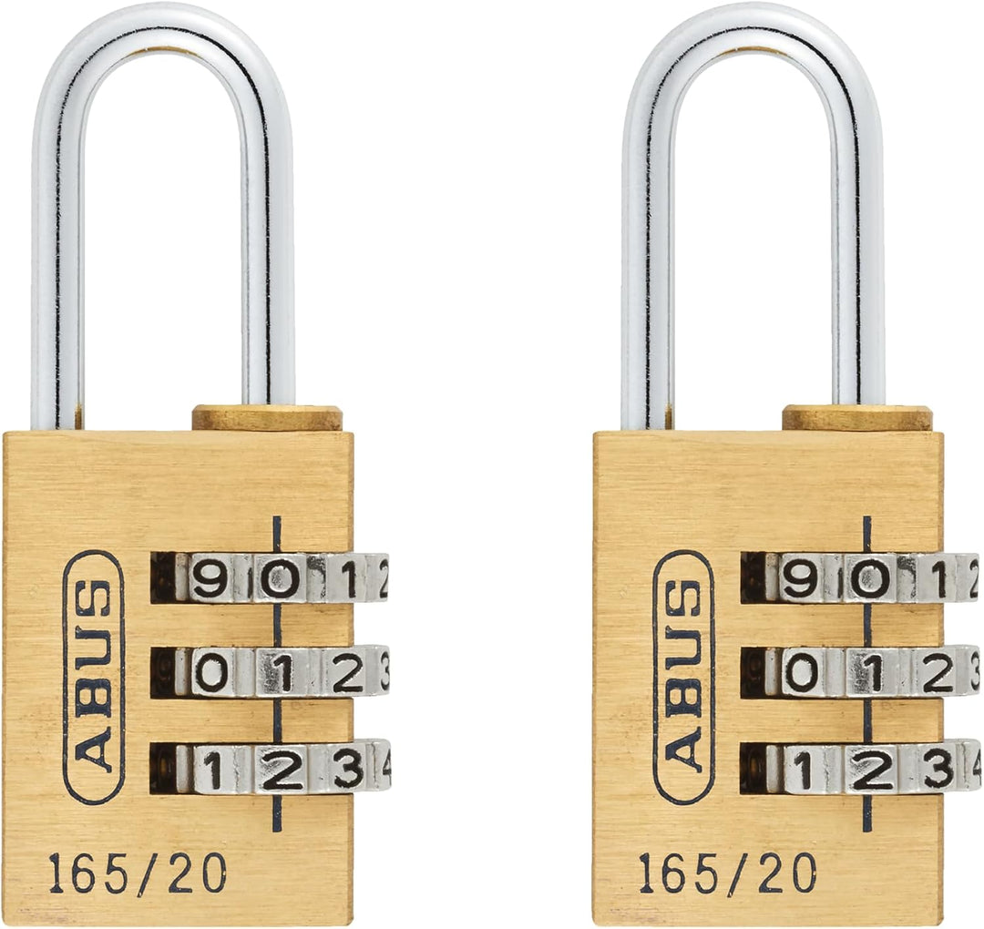 ABUS Zahlenschloss 165/20 - Vorhängeschloss aus Messing - mit individuell einstellbarem Zahlencode -