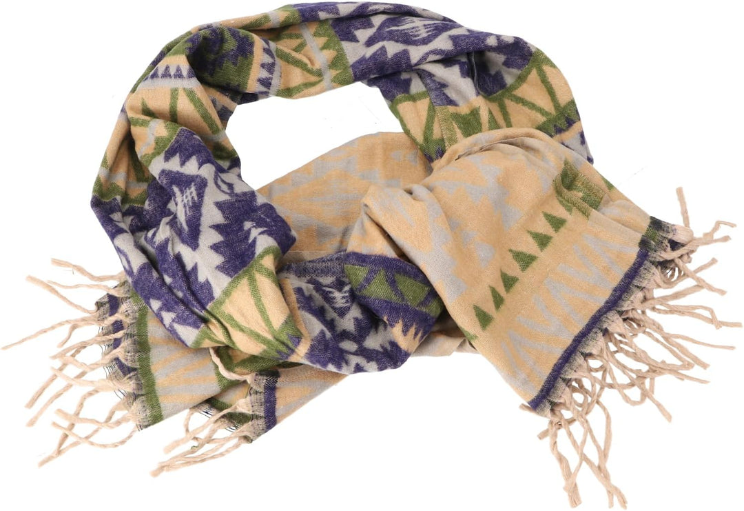 GURU SHOP Weicher Pashmina Schal/Stola, Schultertuch, Plaid, Herren/Damen, Mehrfarbig, Synthetisch,