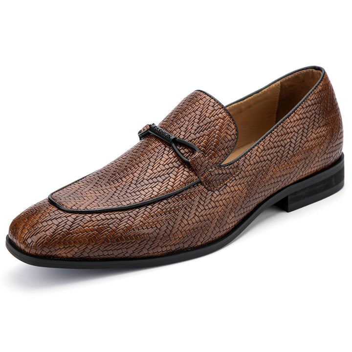 MEIJIANA Herren Mokassins Herren Elegante Schuhe Herren Casual Slip on Anzugschuhe 41 EU Braun 02, 4