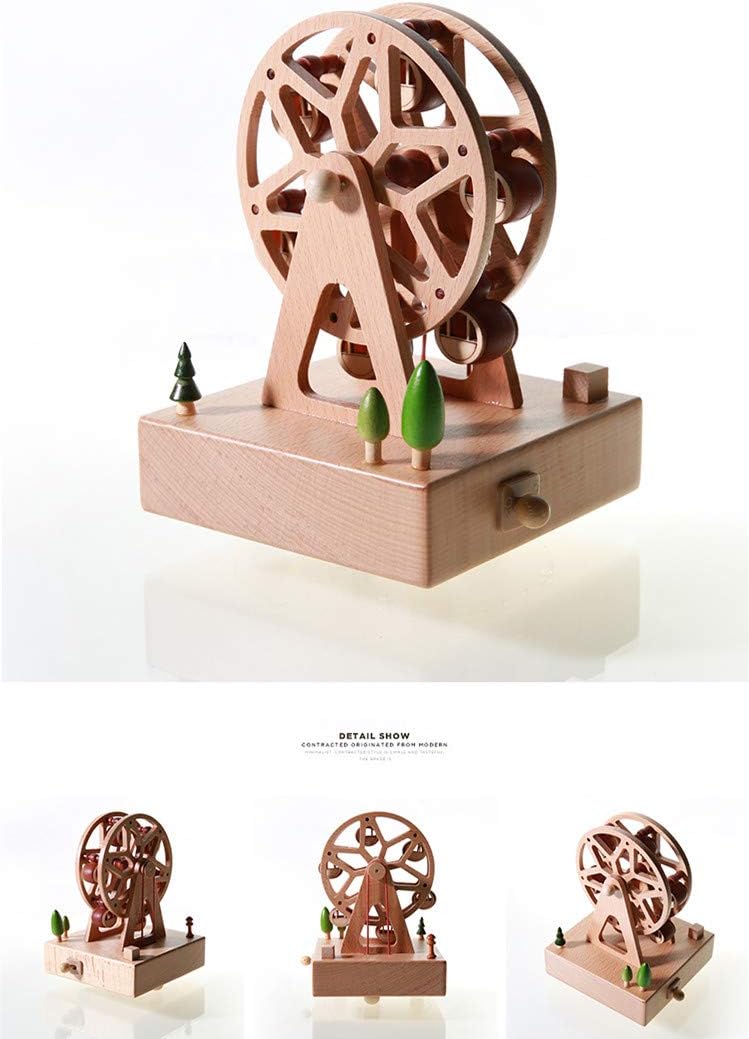 Chonor Innovative Szene aus Holz Spieluhr, Premier Spieluhr Handkurbel Handwerk Reine Hand-klassisch