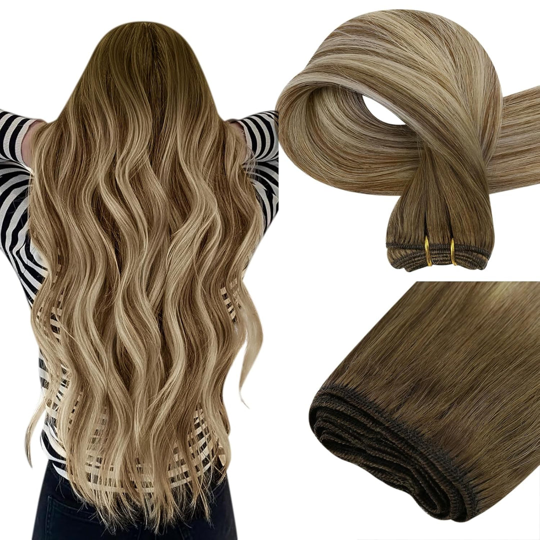 Easyouth Tressen Extensions Echthaar Balayage Weft Extensions Echthaar Remy Tressens Haarverlangerun