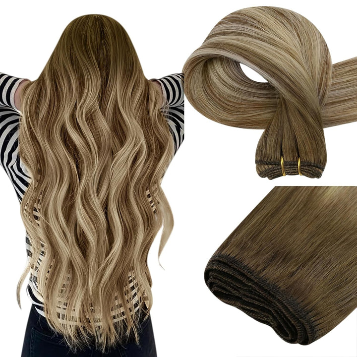 Easyouth Tressen Extensions Echthaar Balayage Weft Extensions Echthaar Remy Tressens Haarverlangerun