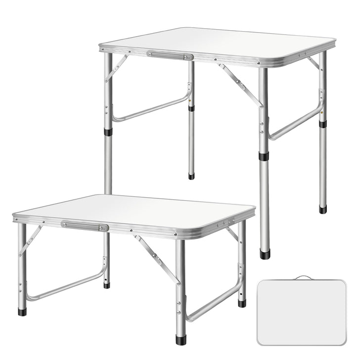 2.5FT Klappbarer Tragbarer Campingtisch kompakter Kleiner Picknicktisch Festival Beistelltisch 2 Höh