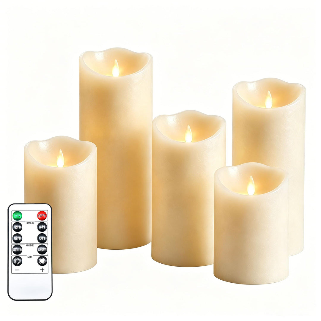 Da by LED Kerzen Kerze Höhe 10 cm × 2, 13,5 cm × 2, 16,5 cm × 1, Durchmesser 8 cm, 5PCS neueste Batt