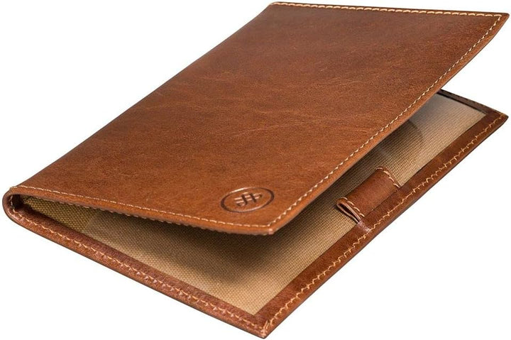 Maxwell Scott Hochwertiger Leder Golfkartenhalter Sestino in Cognac Braun, Cognac Braun