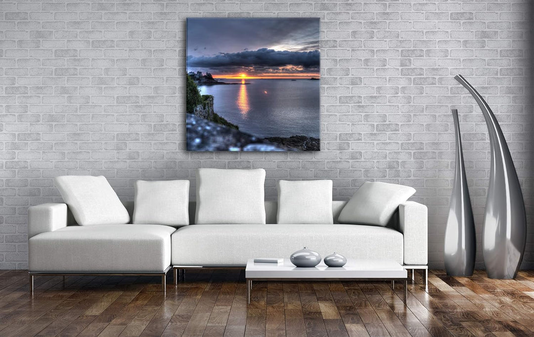 deyoli Küstenabschnitt von Bretagne Format: 70x70 als Leinwand, Motiv fertig gerahmt auf Echtholzrah