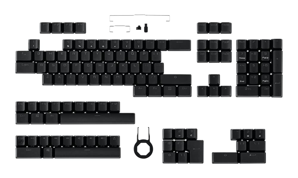 ASUS ROG PBT Doubleshot Keycap Set (Tastenkappen, robustes PBT, verkürzter Schaft, mittelhohe Profil