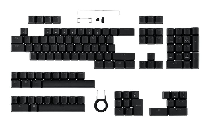 ASUS ROG PBT Doubleshot Keycap Set (Tastenkappen, robustes PBT, verkürzter Schaft, mittelhohe Profil