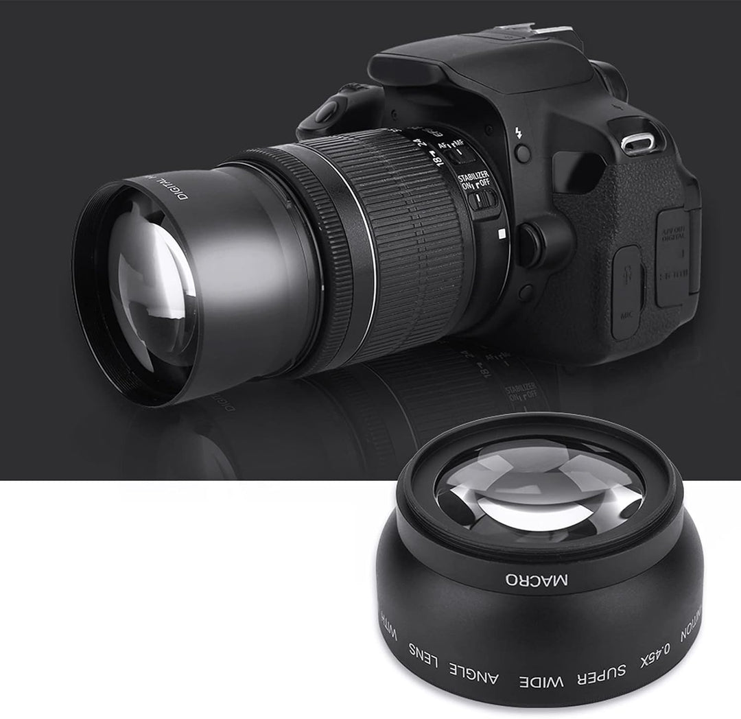 52 Mm 0,45 X Weitwinkelobjektiv mit Makroteil, für Kamera Digital SLR Universal-Konvertierungs-Makro