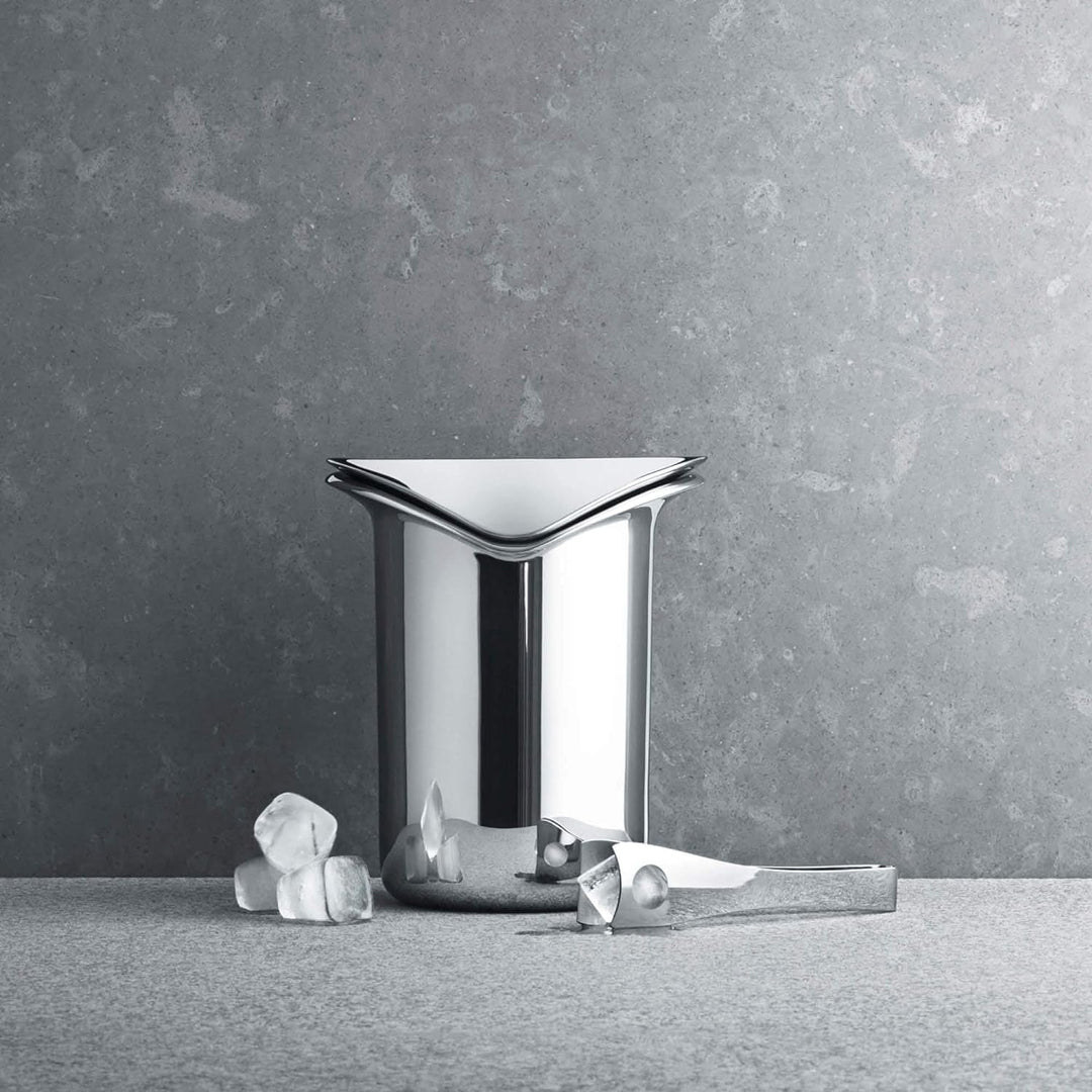 Georg Jensen GJ 083790 Eisbock mit Zange, Edelstahl, stainless steel, 18,5 x 24,4 x 23,3 cm