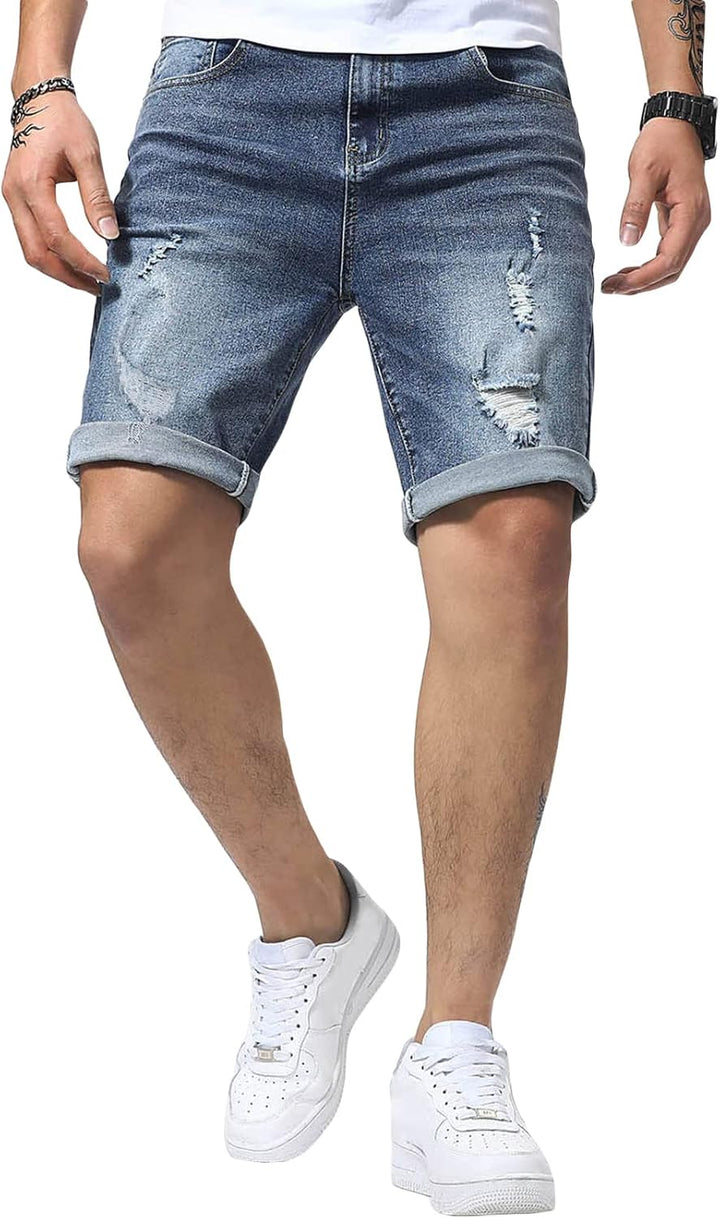 Meilicloth Jeans Shorts Kurze Herren Shorts Sommer Denim Western Casual A Blau XS, A Blau XS