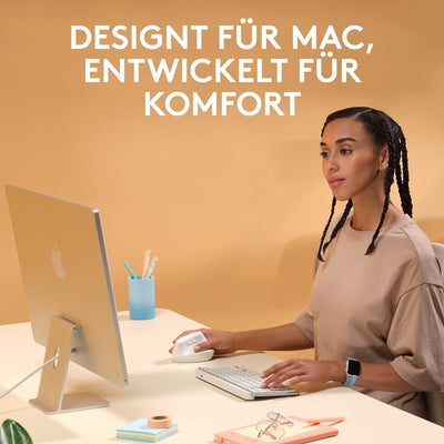 Logitech Lift für Mac, Kabellos Vertikale Ergonomische Maus, Bluetooth, Leise Klicks, Leises Smartwh