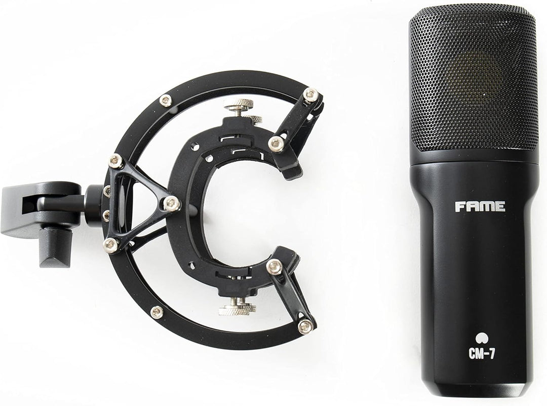 Fame Audio Studio cm-7 Grossmembran Kondensatormikrofon, Schwarz, Nierencharakteristik, 20-20.000Hz