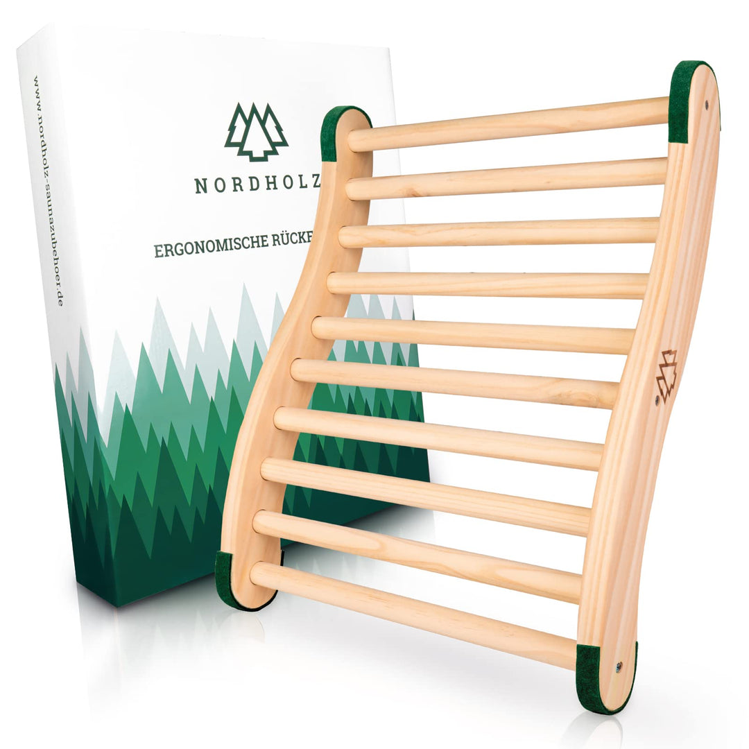 Nordholz® Sauna Rückenlehne ergonomisch - Die Perfekte Rückenstütze für sofortigen Wohlfühleffekt -