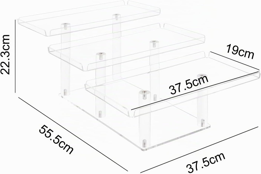 Fhmidic 3-stöckiges Serviertablett Set für Partys, Acryl Cupcake Buffet Dessertständer, 3-stufiges D