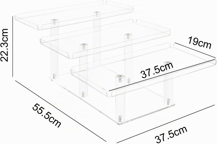Fhmidic 3-stöckiges Serviertablett Set für Partys, Acryl Cupcake Buffet Dessertständer, 3-stufiges D