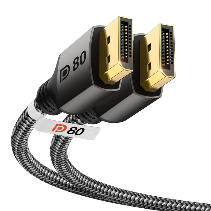 Stouchi 80Gbps DisplayPort Kabel 2.1 2M | VESA Zertifiziert | 80 Gbit/s [16K@60Hz | 8K@240Hz | 4K@54