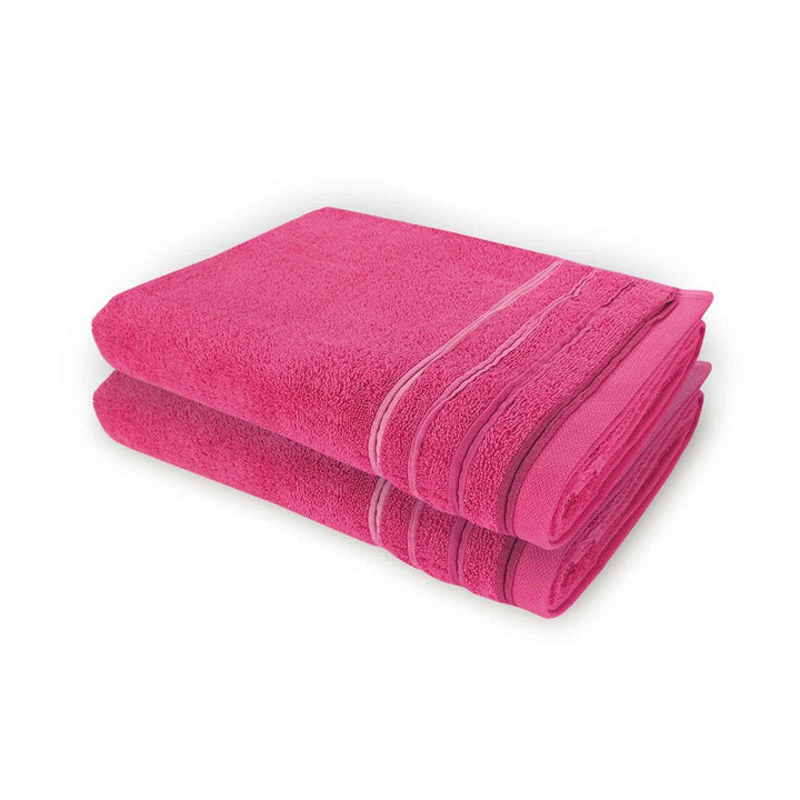 WohnDirect Duschtuch Set 2 teilig - 2 Badetücher (70x140) - Frottee 100% Baumwolle - Pink 2 Badetüch