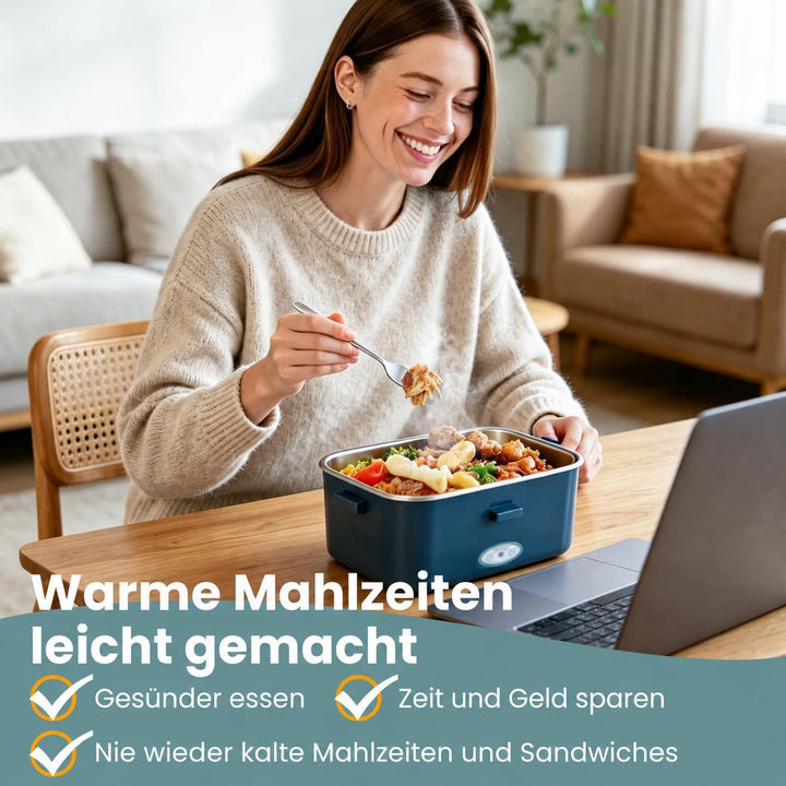 Anykuu Elektrische Lunchbox 100W 1,8L grosse Kapazität Lunchbox elektrisch 3-in-1 12V/24V/220V Wärme