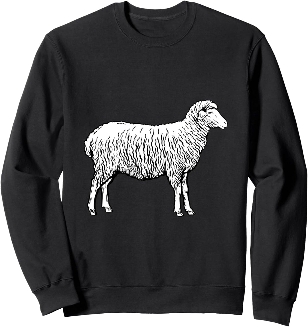 Tier Design mit einem Schaf in schwarz und weiss Sweatshirt