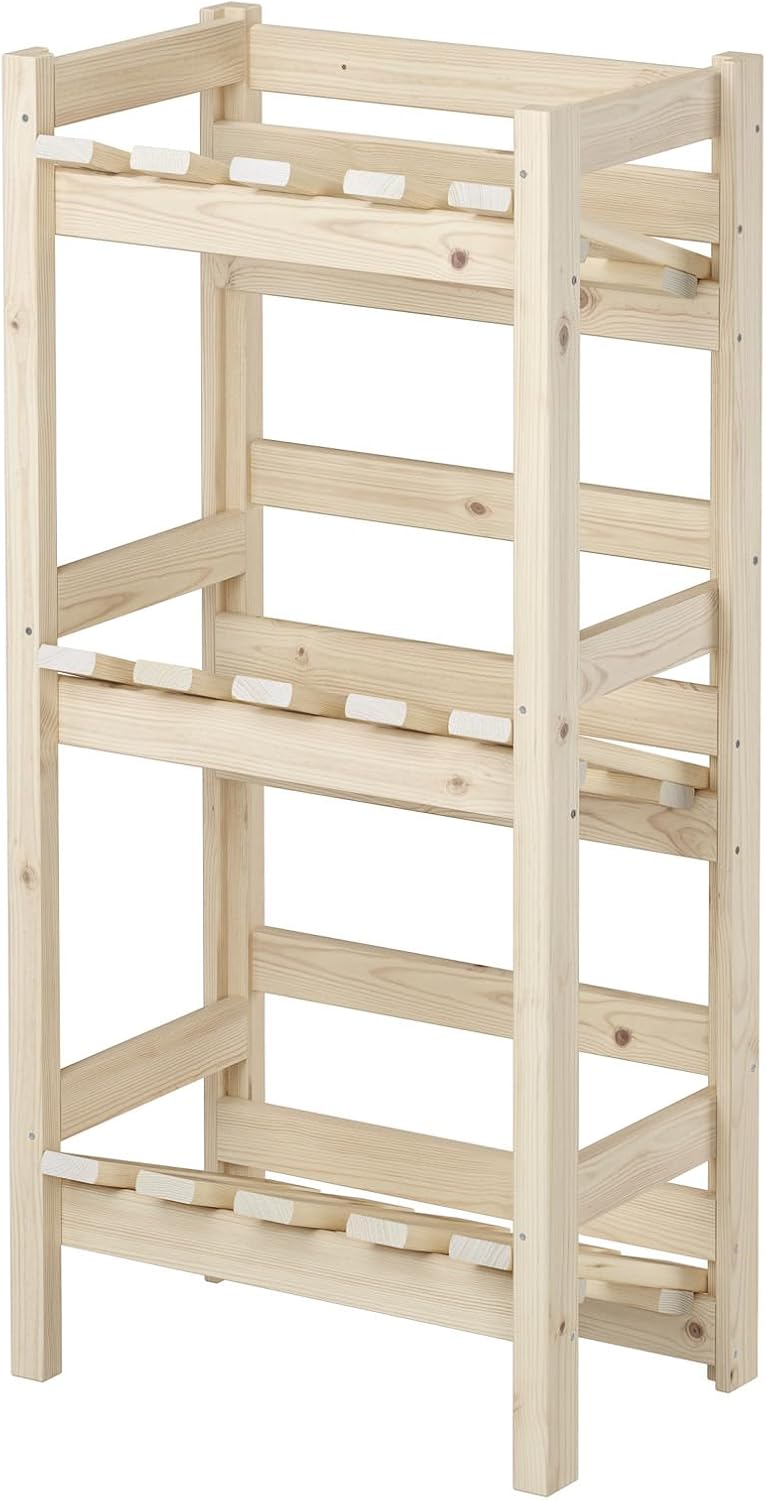 Erst-Holz Kombiregal schmal Vorratsregal, Kistenregal, Lagerregal aus Massivholz V-90.81-02 Doppelpa