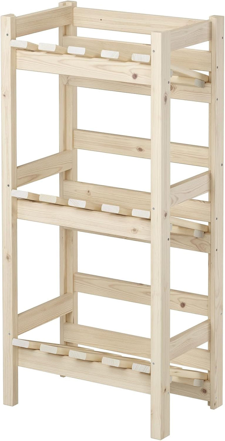 Erst-Holz Kombiregal schmal Vorratsregal, Kistenregal, Lagerregal aus Massivholz V-90.81-02 Doppelpa
