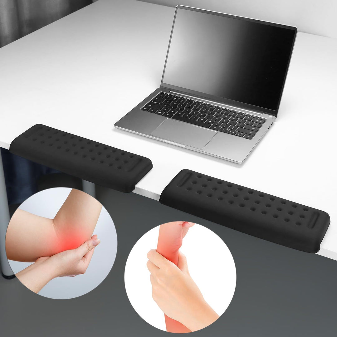 QWORK® 2er Set Ergonomische L-förmige Armauflage für Schreibtischkante, Memory-Schaum – Komfortable