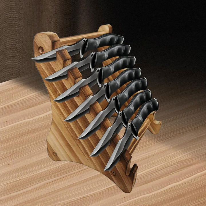 Mini Messerständer, 1 Stuck Holz Taschenmesser Display Halter, 7-Lagiger Messer-Präsentationsständer