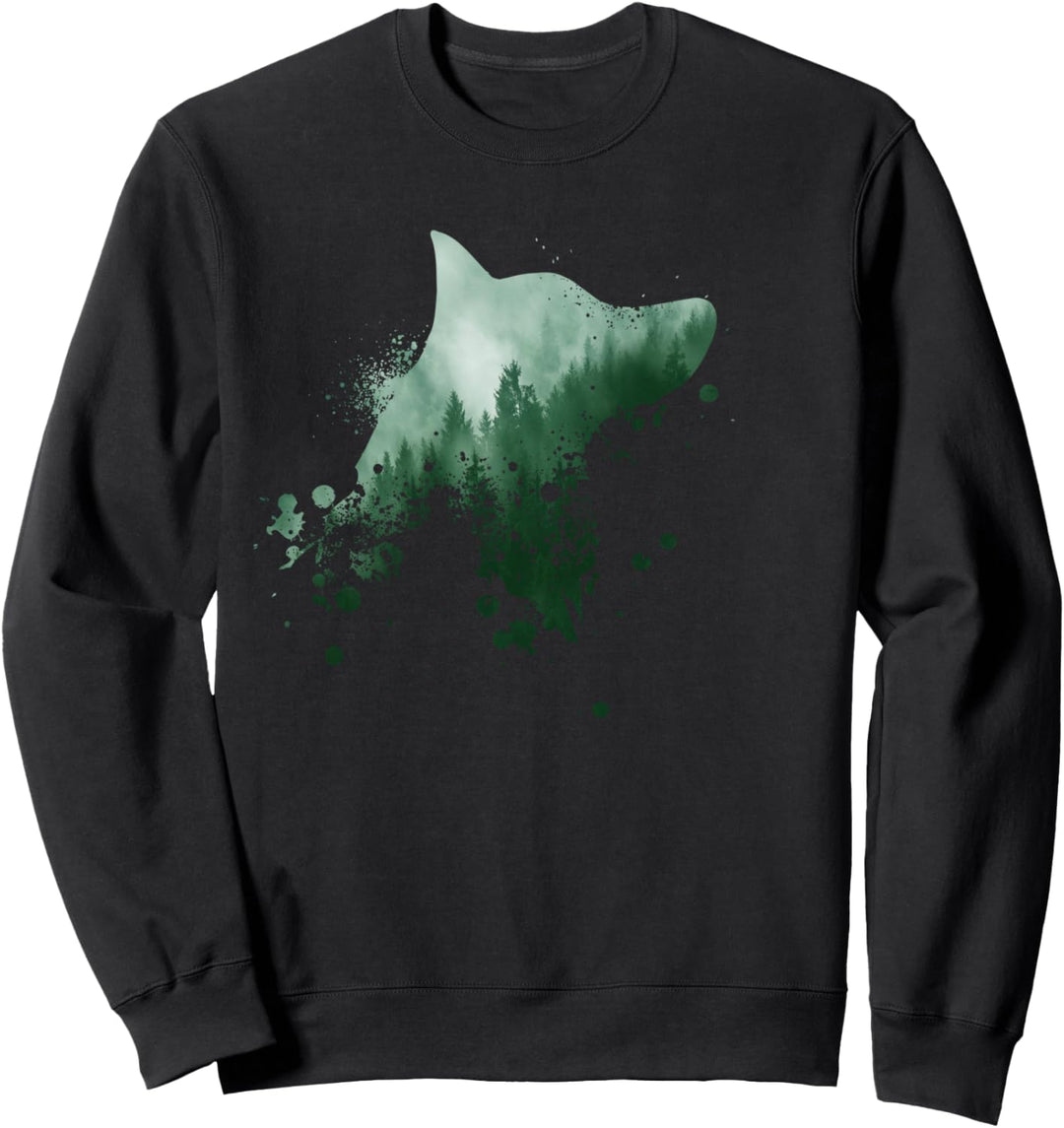 Schäferhund Motiv | Hunde Silhouette | Weisser Schäferhund Sweatshirt